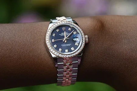 Rolex Lady-Datejust with factory diamond setting — the most liquid diamond watch ever made