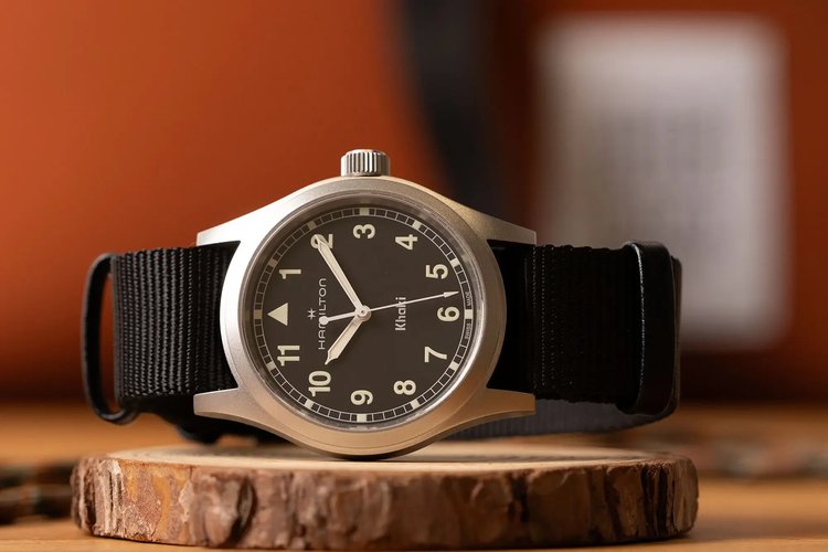 Hamilton Khaki field watch on a NATO strap — the modern field watch benchmark