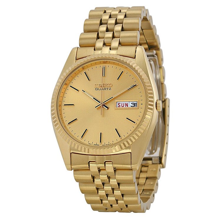 Seiko watch with green dial