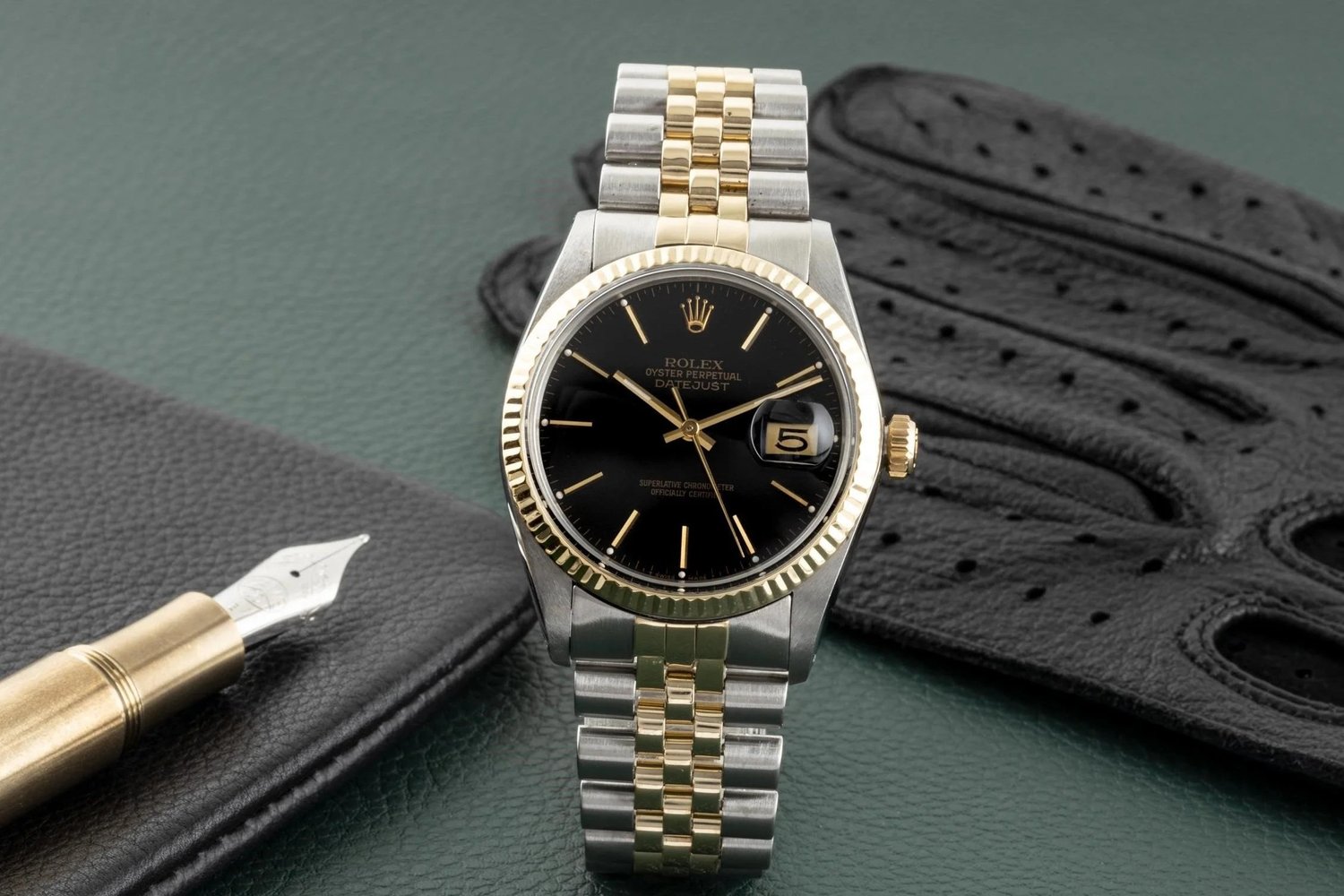 Rolex Datejust 41 style watch with fluted bezel